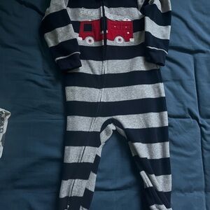 Carters 18mo Fleece Fire Truck Footed Pajamas